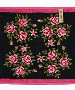 feiler 並行輸入品 フェイラー ハンカチ 旧デザイン ハンドタオル タオルハンカチ 30cm MIRIAM CHERRY ミリアム ブラック×チェリー