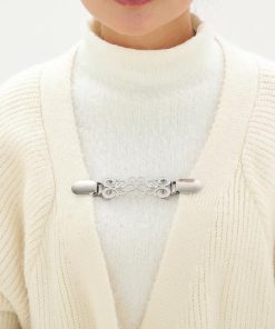 plusnao ストールクリップ ショールクリップ カーディガンクリップ レディース アクセサリー フラワー お花 ラインストーン ストール留め ショール留め おしゃ