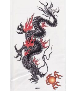 タトゥーシール ドラゴン 龍 竜 【17x10cm　ハロウィン　仮装 コスプレ・HM465】